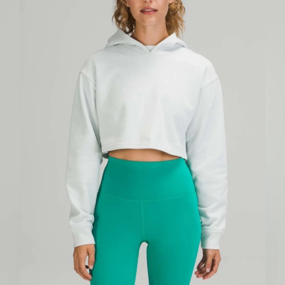 NWOT Lululemon All Yours Cropped Hoodie Ocean Air